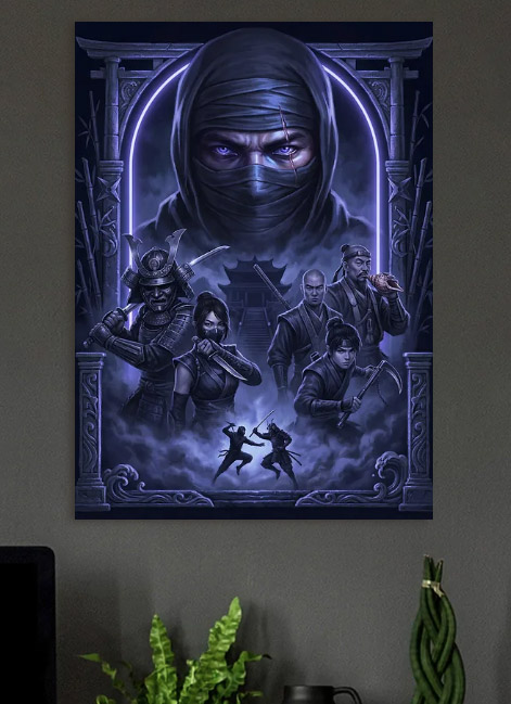 Ninja and Samurai Battle Scene